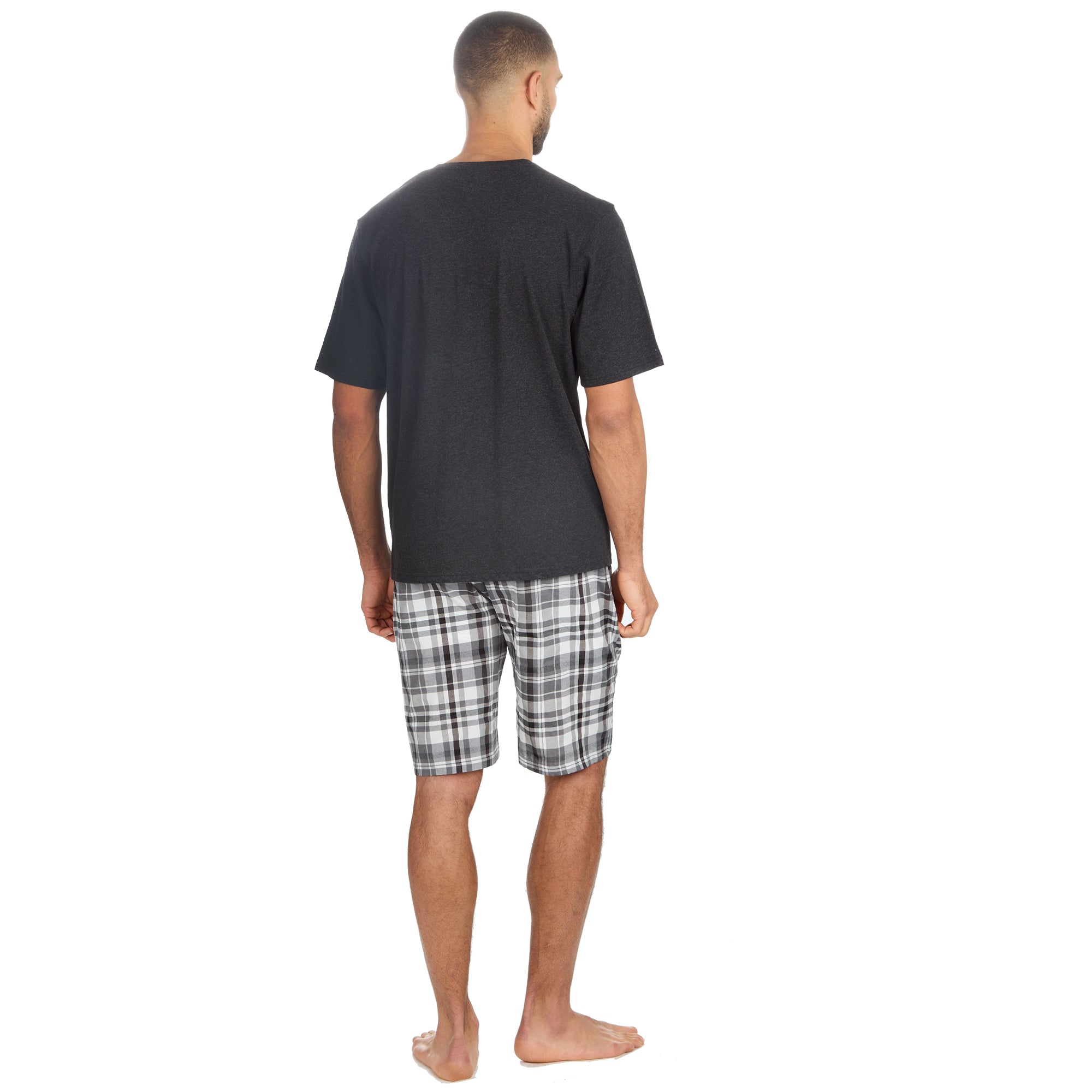 Mens 2-Piece Pyjama Set Short Sleeve T-Shirt Bottoms Loungewear Set S M L XL XXL
