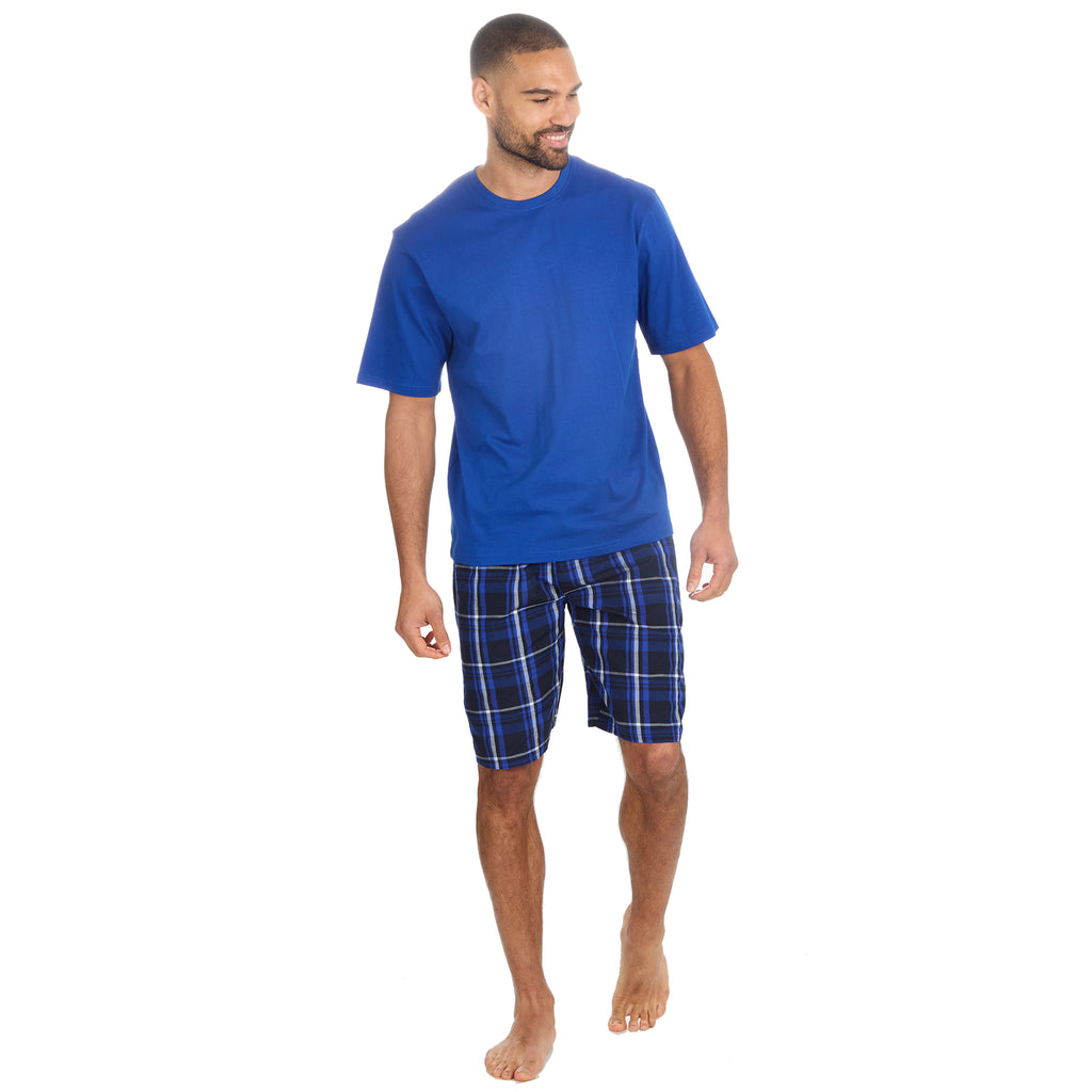Mens 2-Piece Pyjama Set Short Sleeve T-Shirt Bottoms Loungewear Set S M L XL XXL