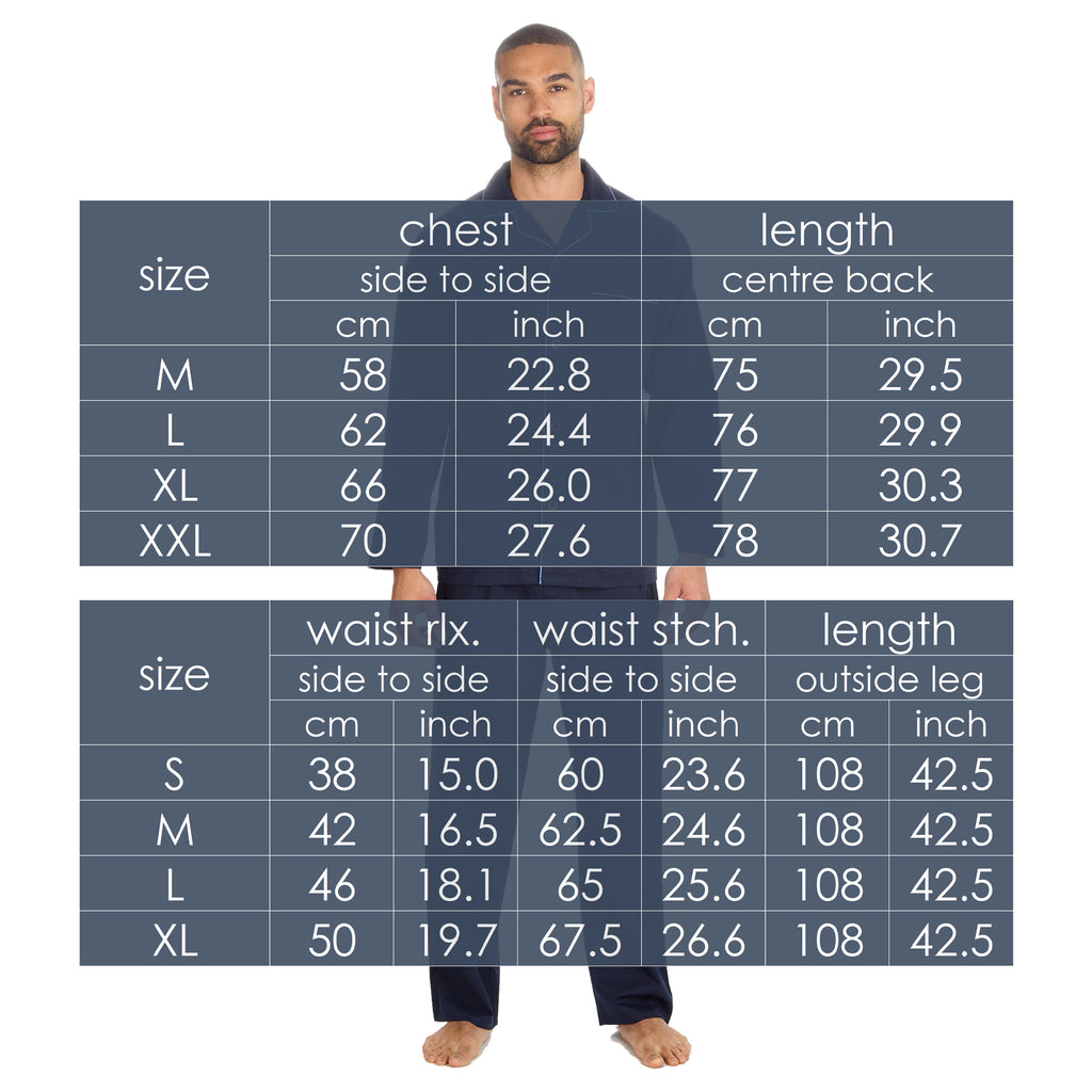 Mens 2-Piece Lounge Set Long Sleeved Shirt Long Pants Set Flannel PJs Loungewear
