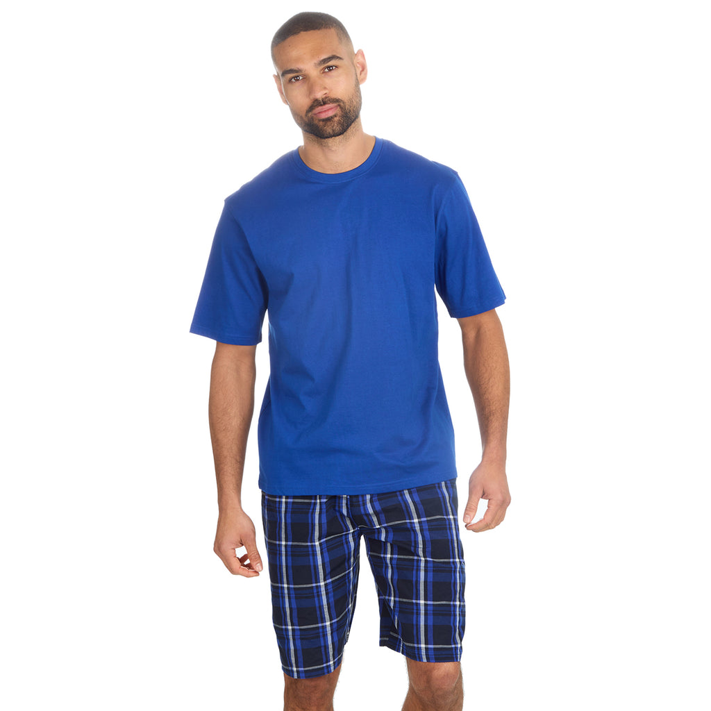 Mens 2-Piece Pyjama Set Short Sleeve T-Shirt Bottoms Loungewear Set S M L XL XXL