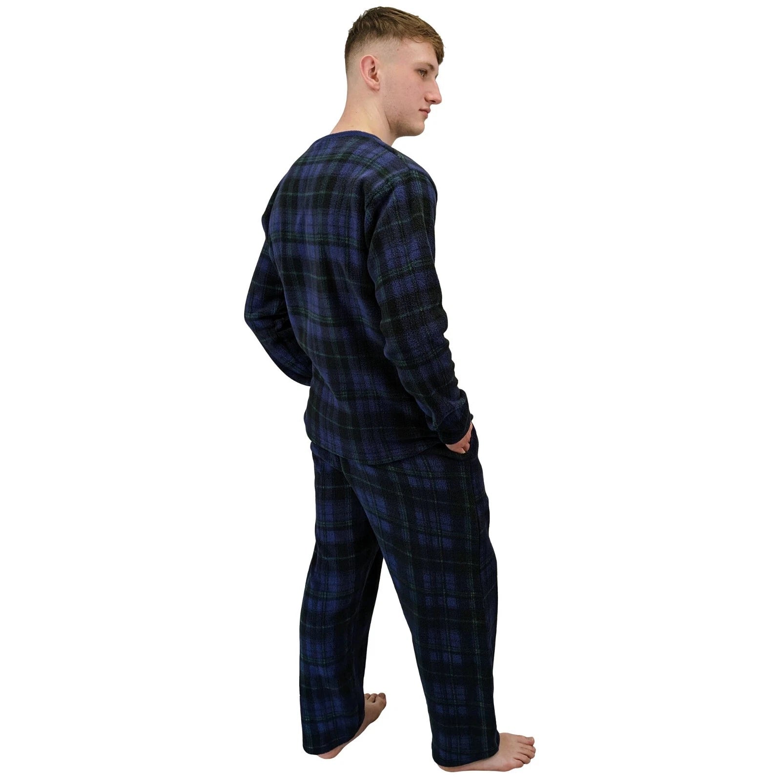 Men's Pyjama Set Fairisle Comfort Fleece Design PJS Soft Warm 2 PC S-4XL L/S PJ