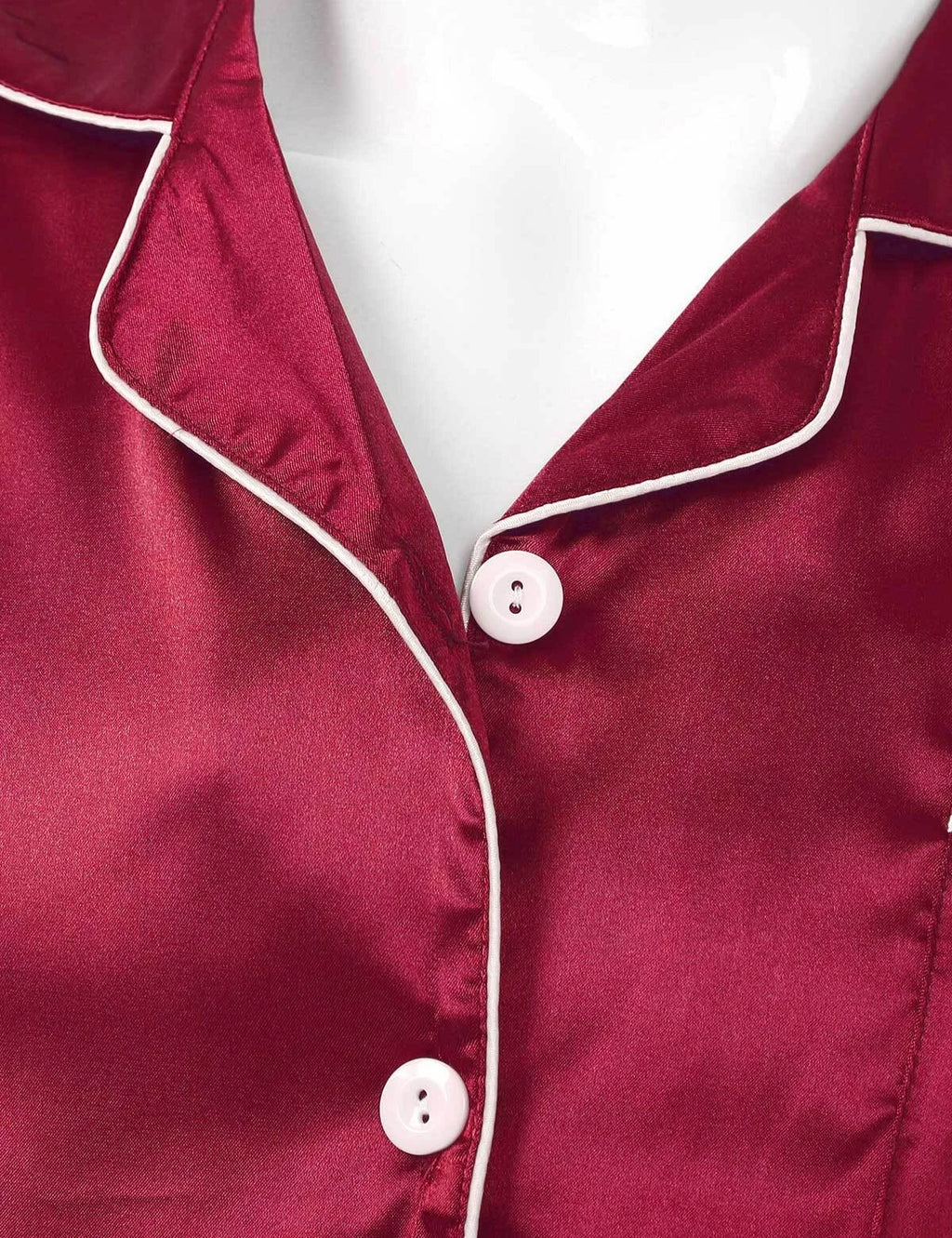 Men's Silky Satin Pajamas Set Short Sleeves Button T-Shirt Tops with Shorts
