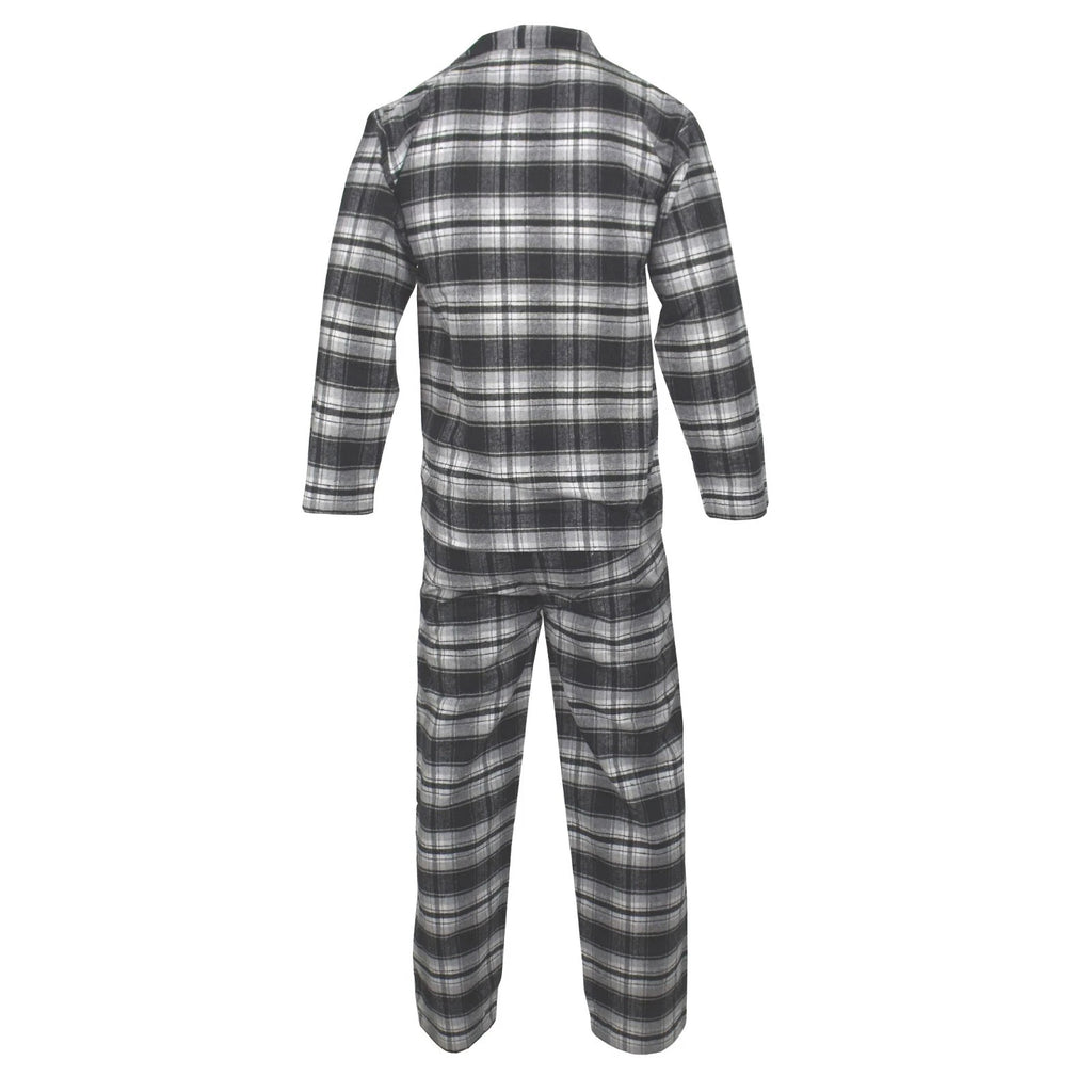 Mens Pyjamas Flannel Brushed Cotton Check Stripe Pyjama Set PJS Sizes S  2XL 3XL