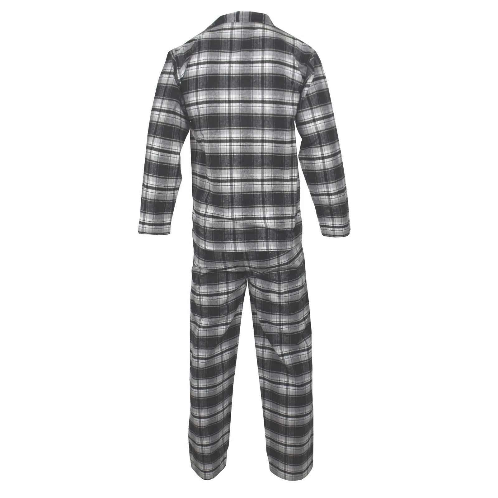 Mens Pyjamas Flannel Brushed Cotton Check Stripe Pyjama Set PJS Sizes S  2XL 3XL
