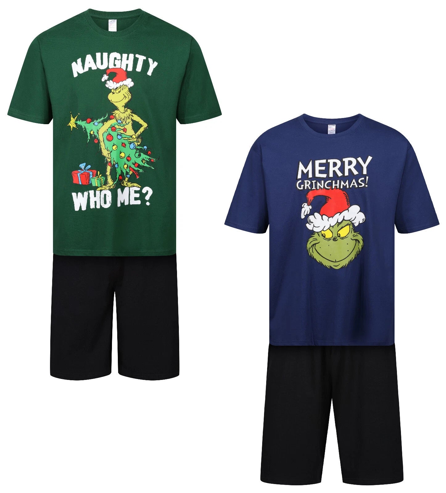 MENS CHRISTMAS PYJAMAS THE GRINCH SHORT PJ SET XMAS NIGHT WEAR S M L XL XXL NEW