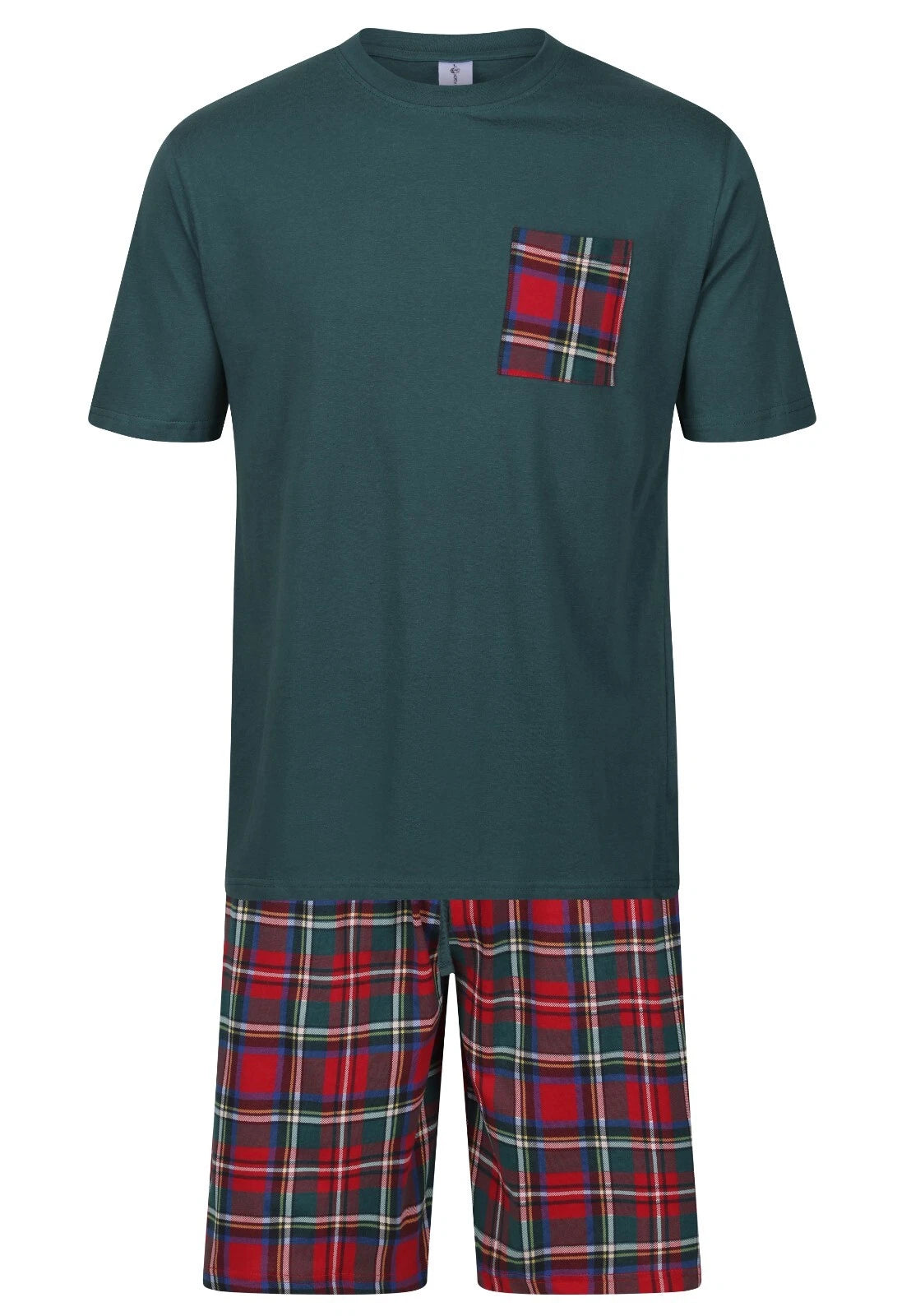 Mens Short Pyjamas PJ Set Premium Sleep Lounge Tartan Check Nightwear M-XXL New