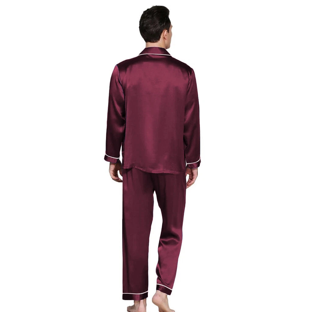 Mens Silk Satin Pajama Set - Top and Bottom  ** Great Gift  Idea  **