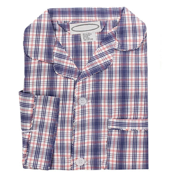 Men's Cotton Blend Button Up 2 Piece Sleepwear Pajama Set