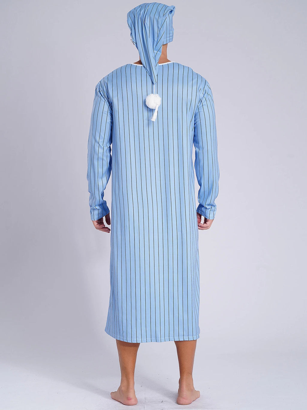 Mens Pajamas Loose Fit Nightgowns Round Neck Nightwear Saudi Sleepwear Arab Up