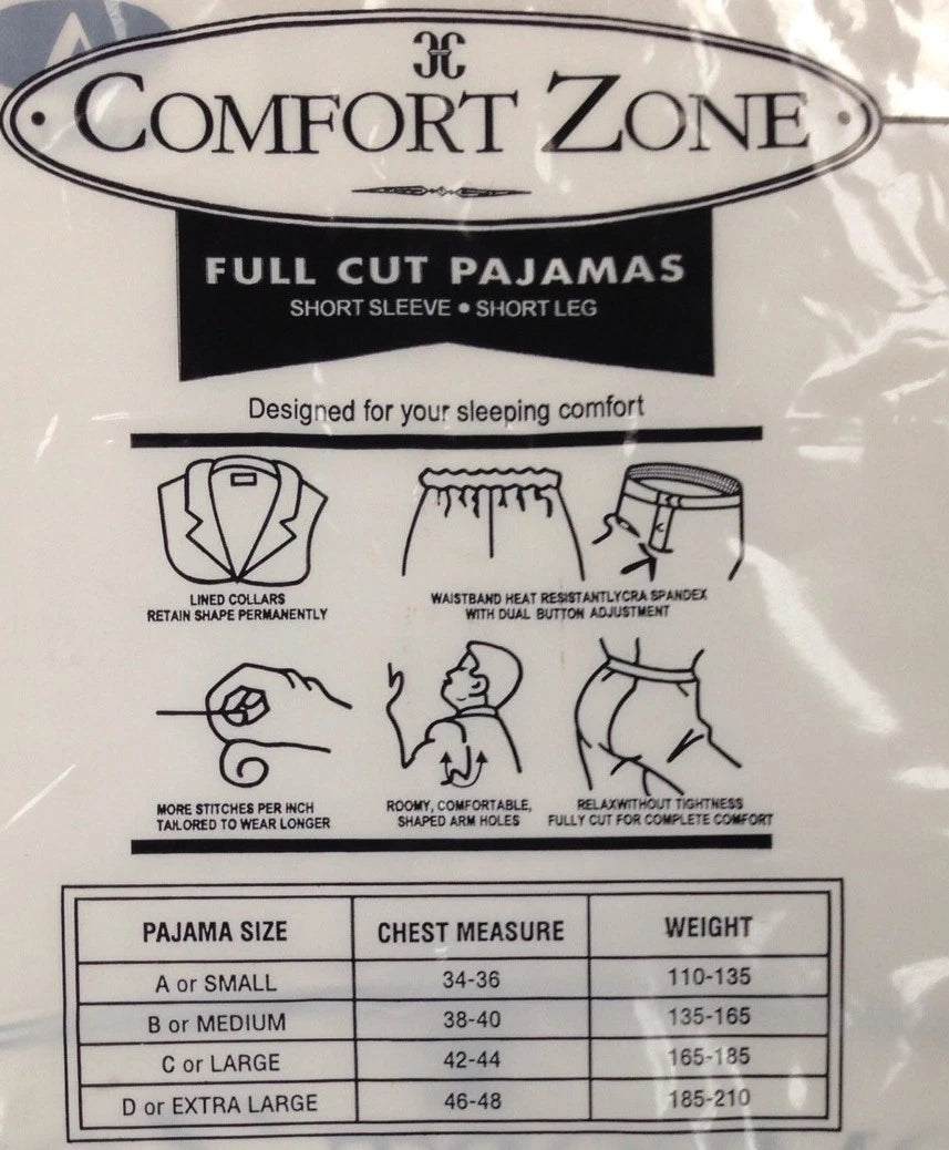 Men's 2PC Comfort Zone Short Sleeve/Short Leg Pajama Set