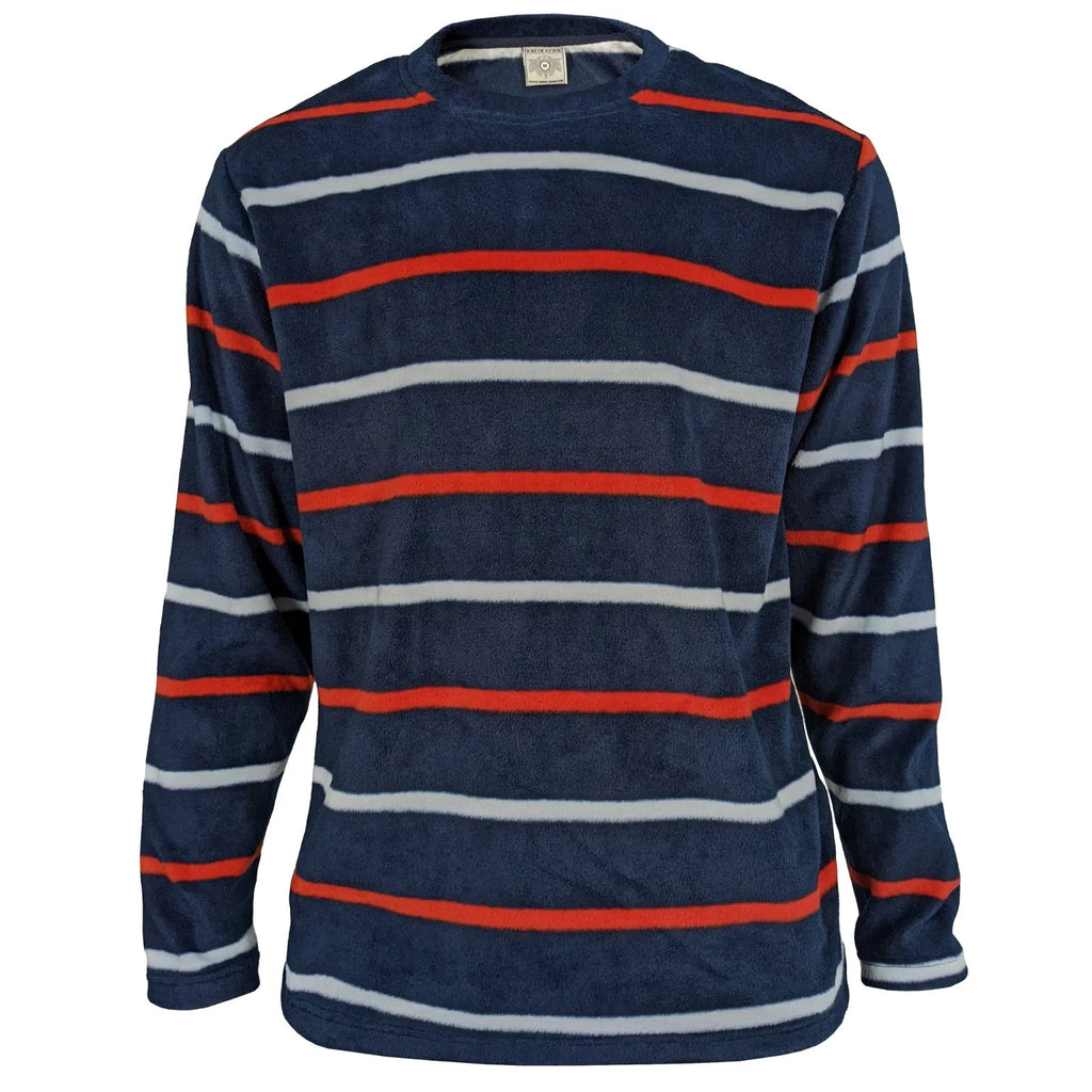 Mens Fleece Warm Soft Pyjamas Striped PJ Set Nightwear Nightsuit Pyjama S-4XL