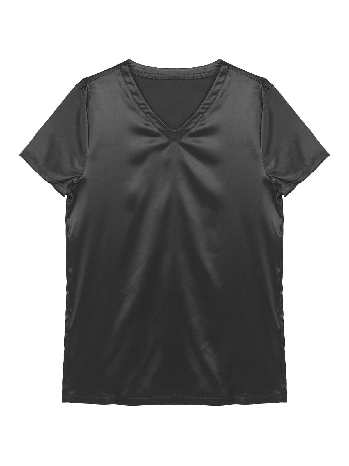 Mens Muscle Shirts Pajama Set Sexy Satin Sleepwear Tank Top Shorts Nightwear
