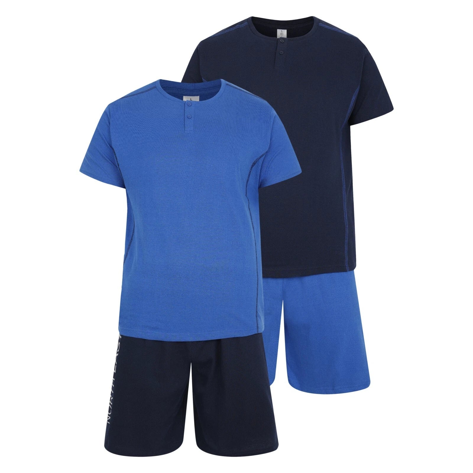 Mens 2 Pack Short Pyjamas Nightwear PJ Sets Twin Pack UK Sizes L XL XXL #N.E.
