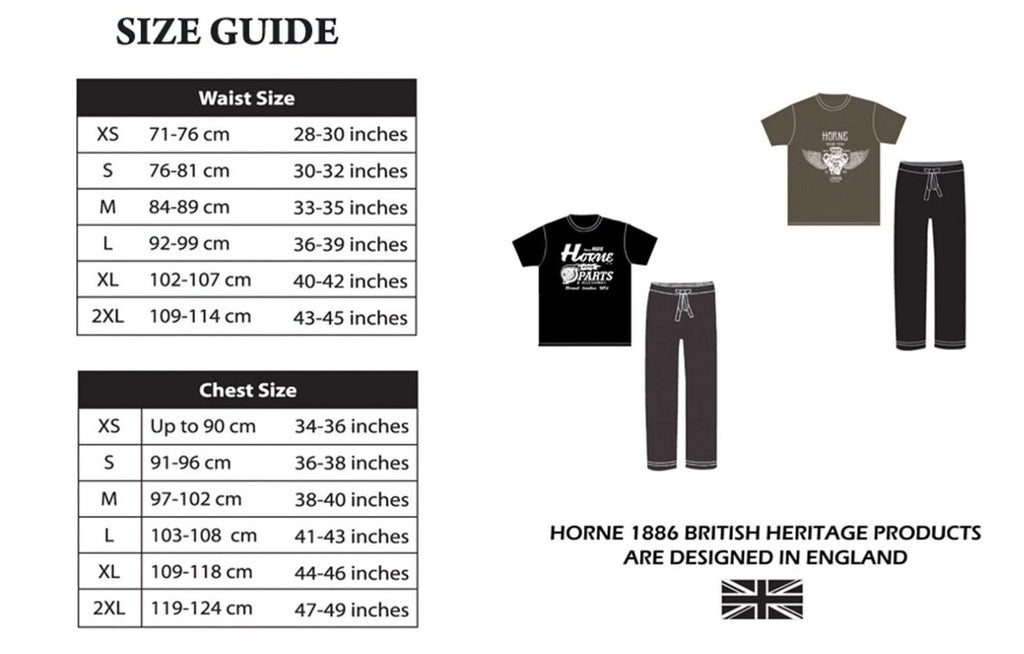 Mens Pyjamas 2 x Sets Black & Green Horne 1886 Ex Store Brand New Packed
