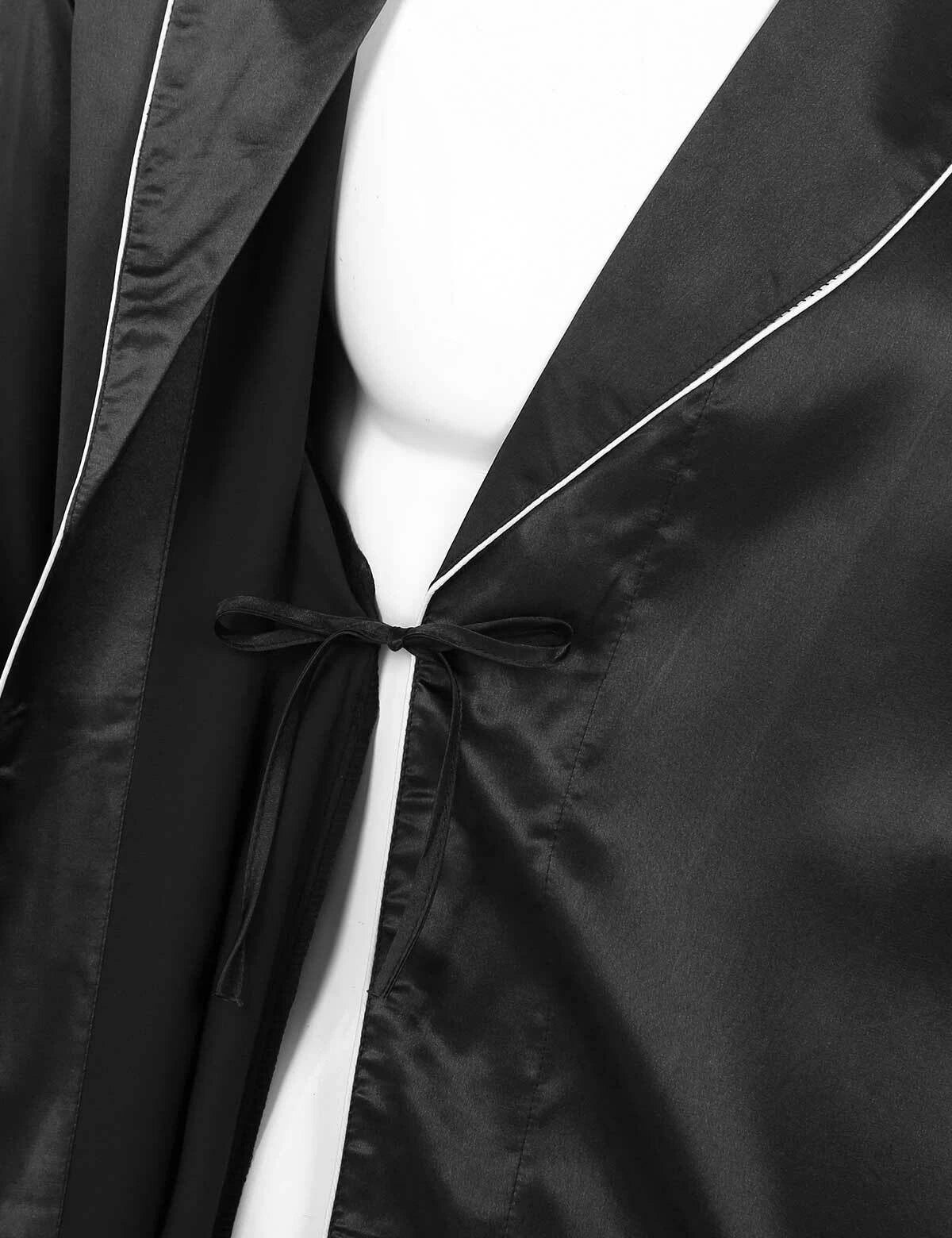 Men Silk Satin Pajamas Set Shirt Top Shorts Pants Long Robe Sleepwear Nightwear