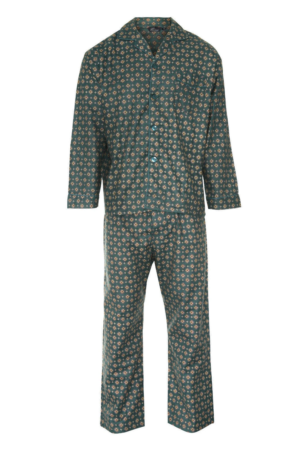 MEN'S WARM TRADITIONAL PYJAMA SET BRUSHED 100% COTTON PJ'S SIZES VARIOUS PATTERN