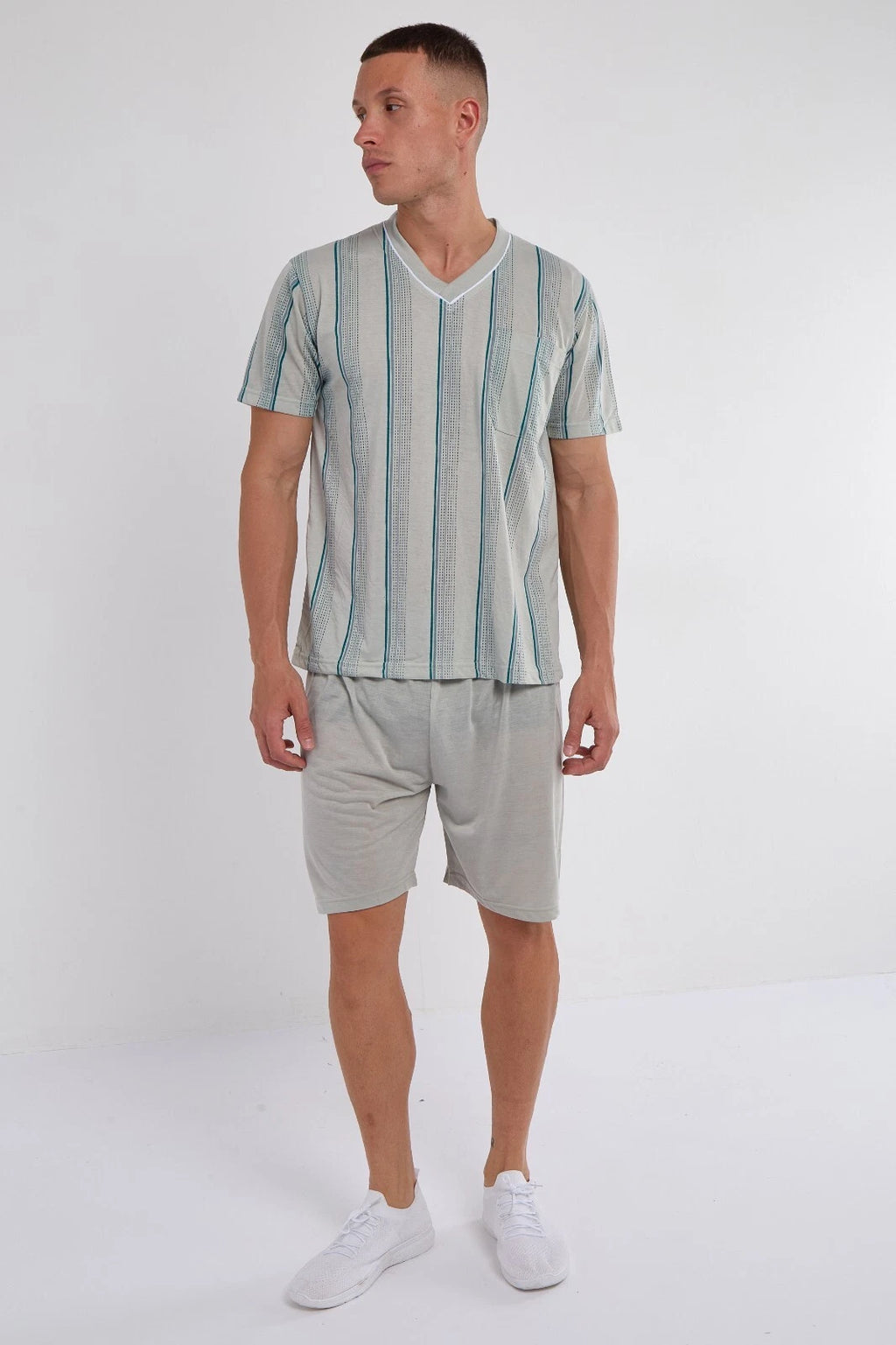 Mens SUMMER Cool Pyjamas Shorts Set Short Sleeve Nightwear Pjs Loungewear Cotton