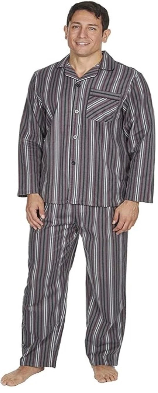 MEN'S WARM TRADITIONAL PYJAMA SET BRUSHED 100% COTTON PJ'S SIZES VARIOUS PATTERN