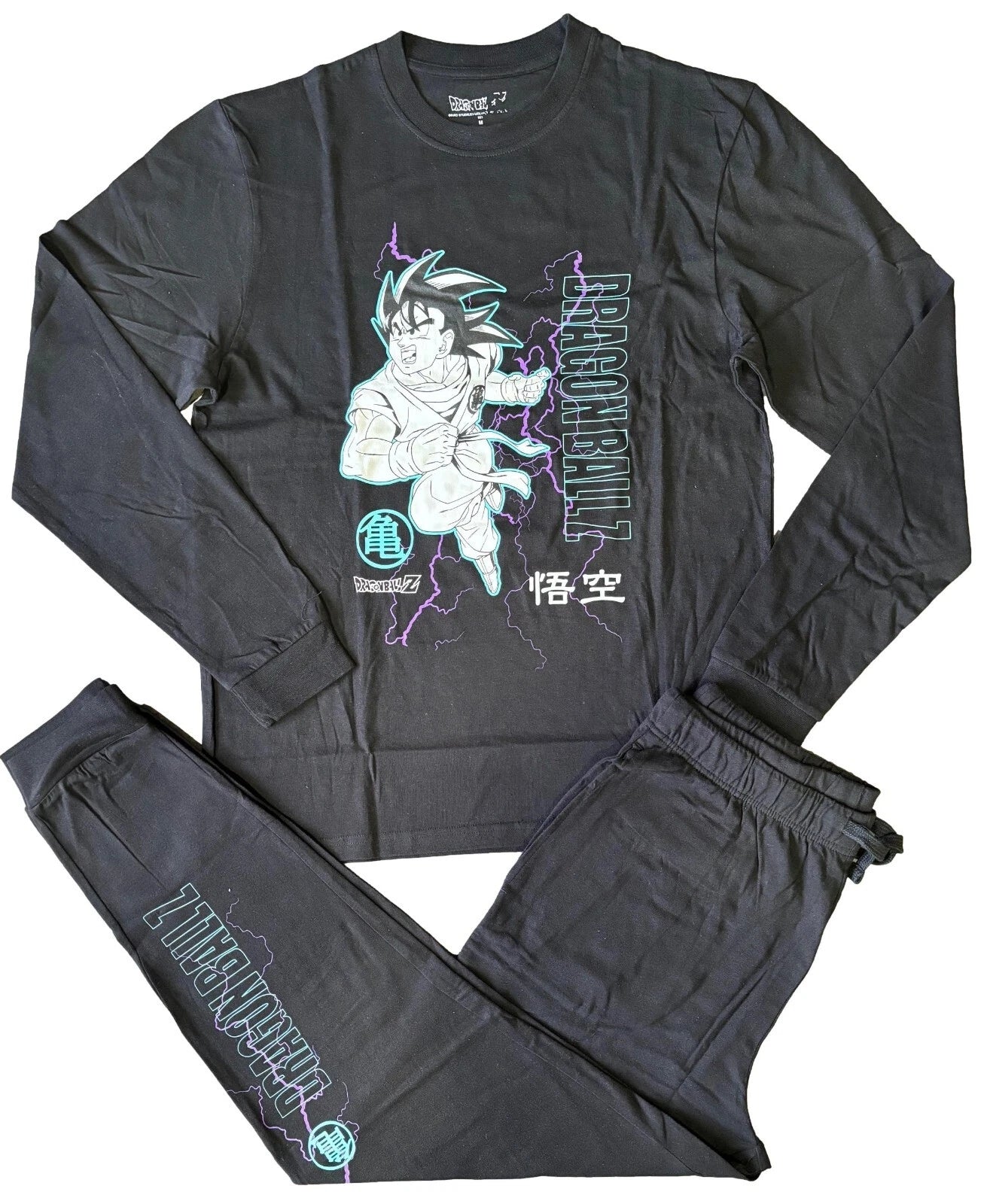 Mens Pyjamas DragonBall-Z Cuffed Hems Night Sleep Lounge Wear PJ Sets XS-2XL New