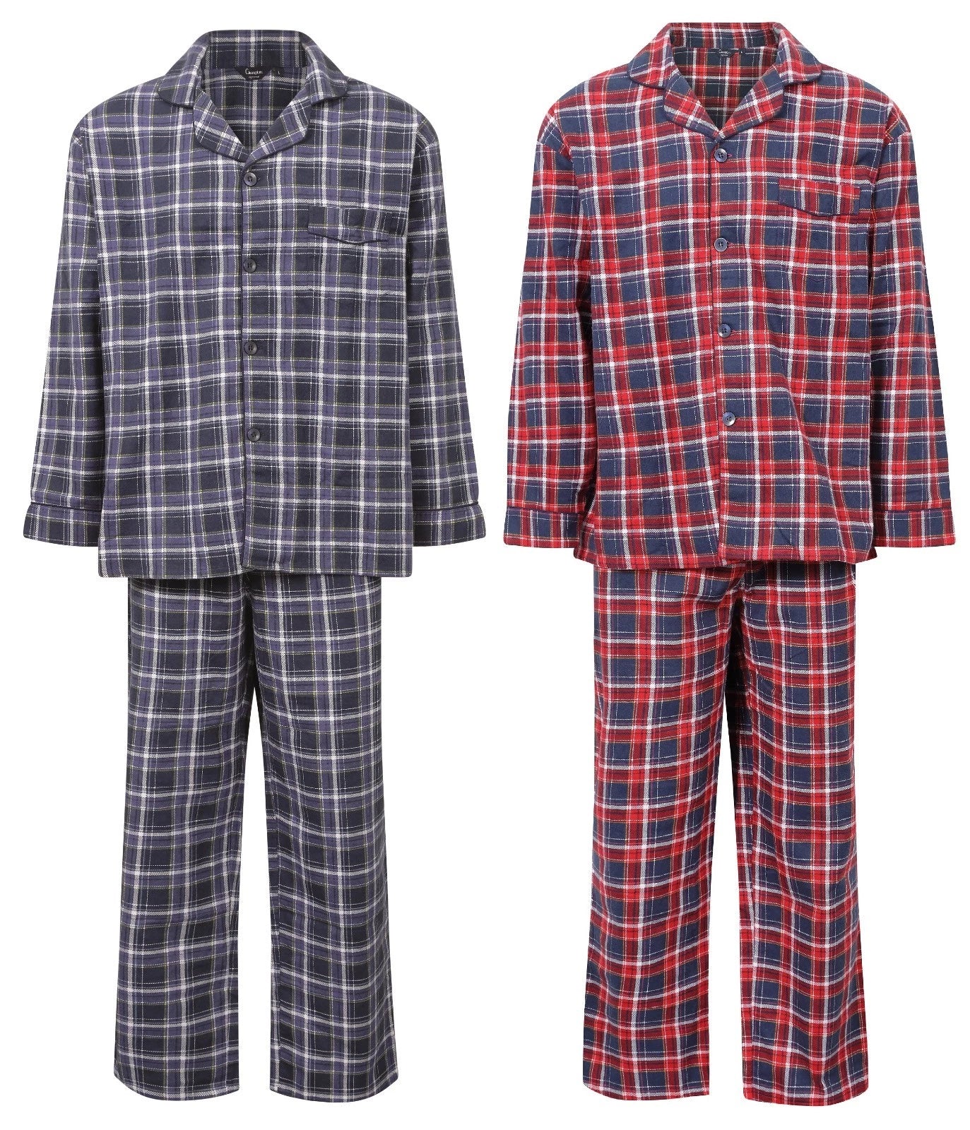 MEN'S WARM TRADITIONAL PYJAMA SET BRUSHED 100% COTTON PJ'S SIZES VARIOUS PATTERN