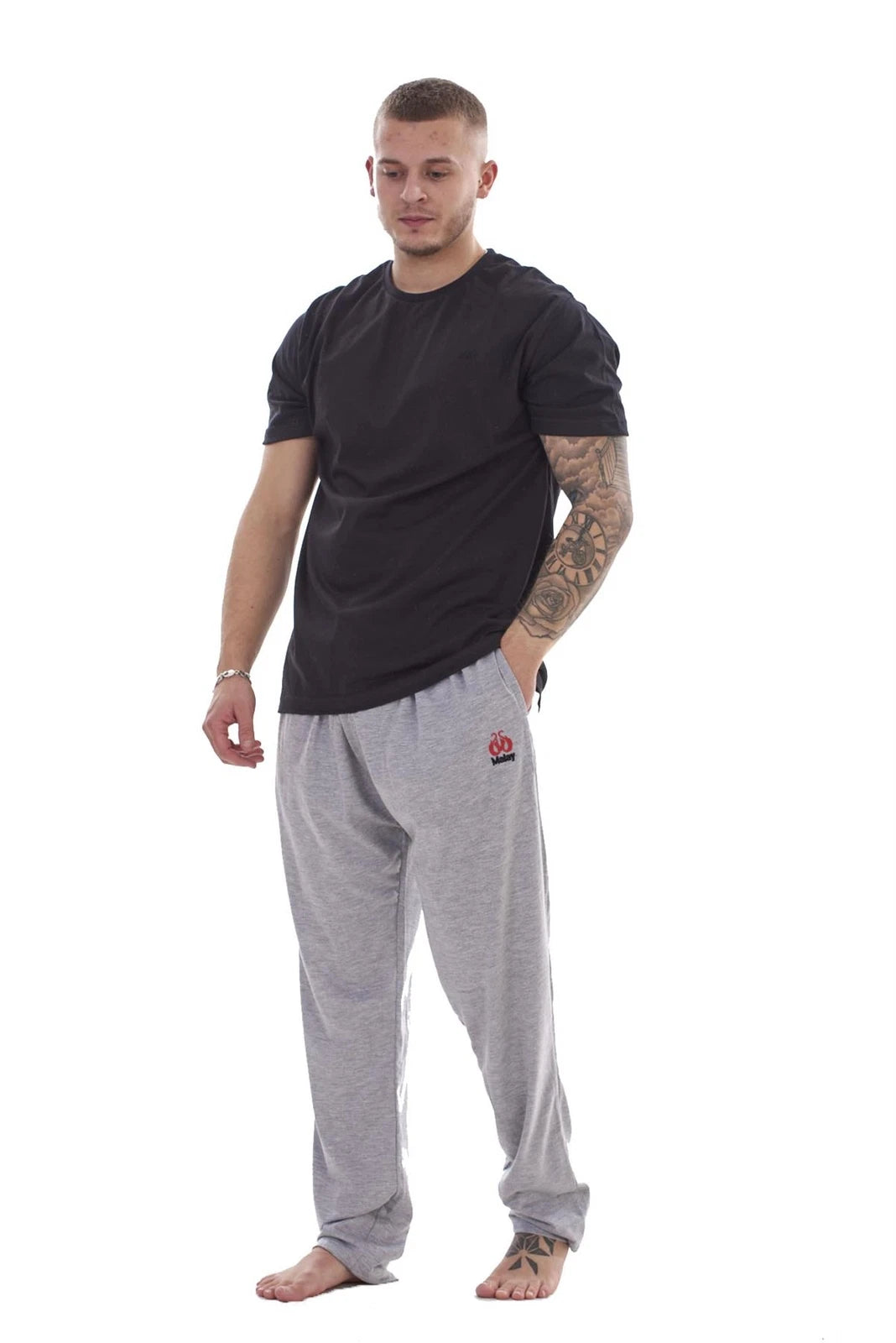 Mens Cotton Pyjama Set Jersey Top Pants Lightweight Loungewear Nightwear M-XXL