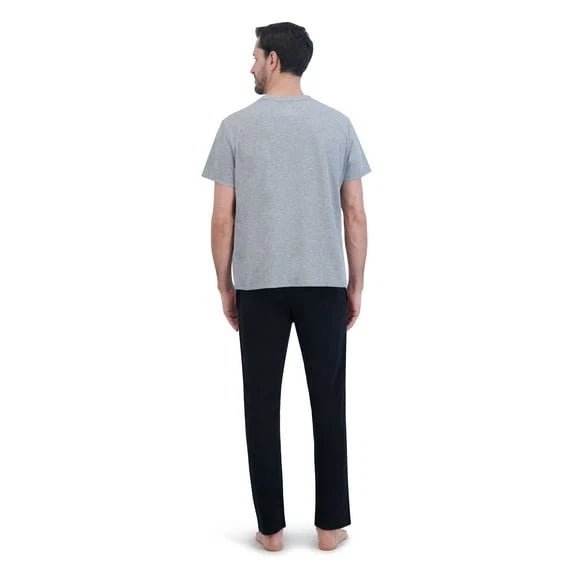 Hanes Men's Comfortsoft Jersey Short Sleeve Crew & Knit Pajama Pants Set: S-XL