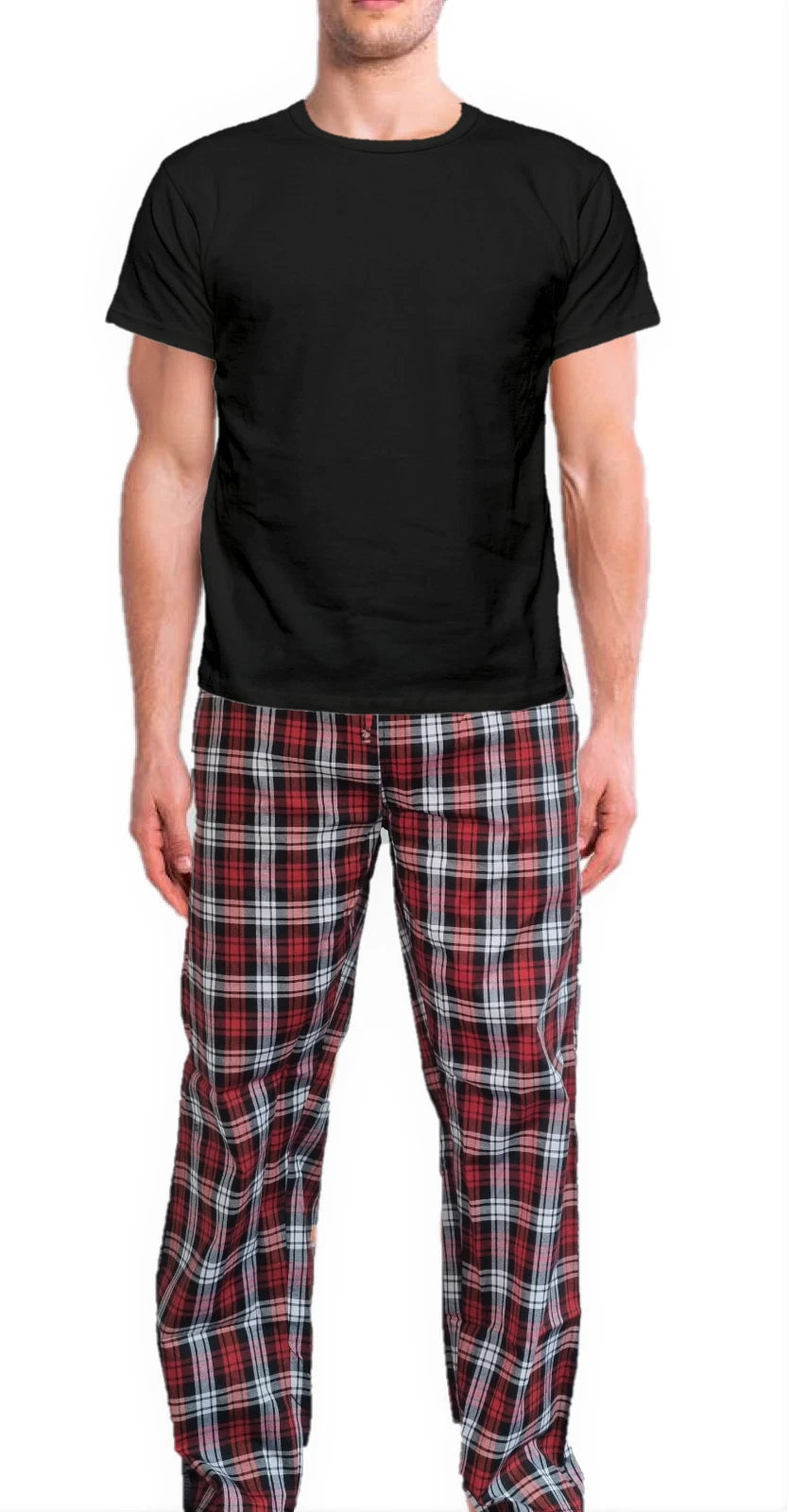 Mens Short Sleeve Pyjama Set Pj T-Shirt Pyjamas Loungewear Nightwear Sleepwear