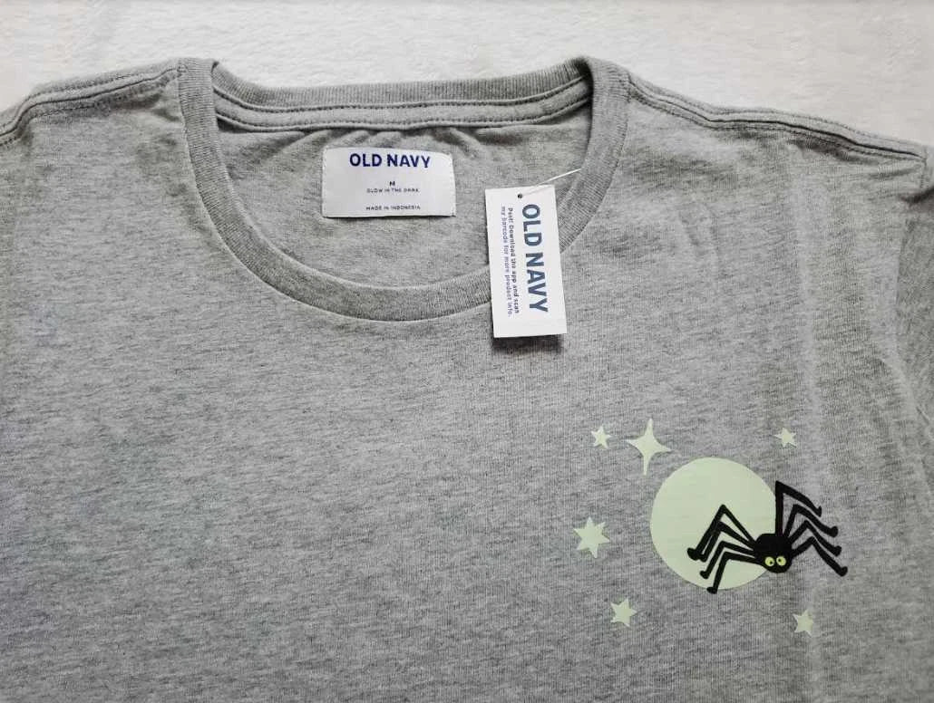 New men's M Old Navy Halloween glow in the dark spider moon pajama set pajamas