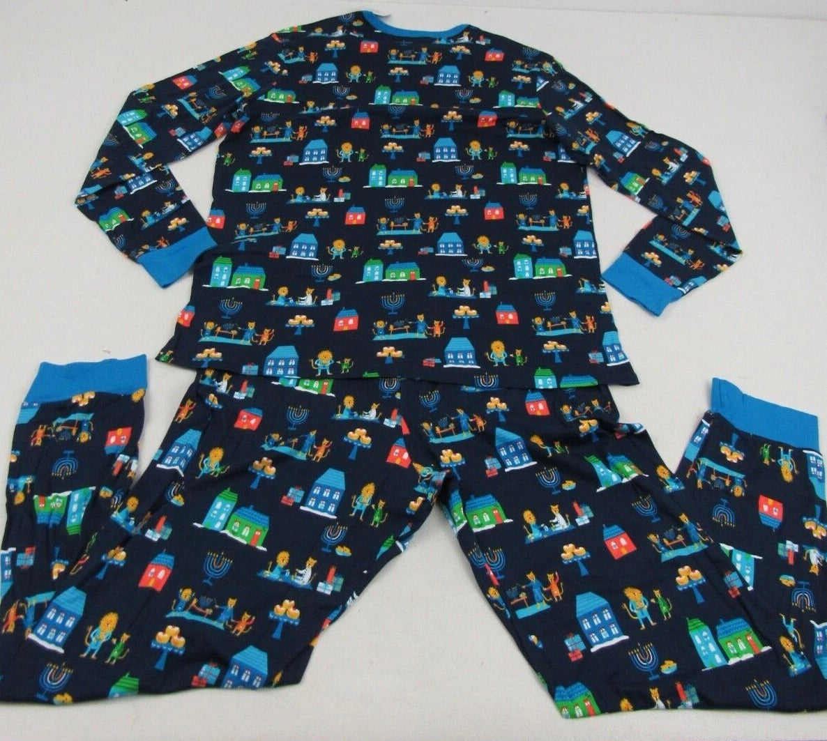 Target Mens Blue 2-Piece Long-Sleeve Lion Pajama Set