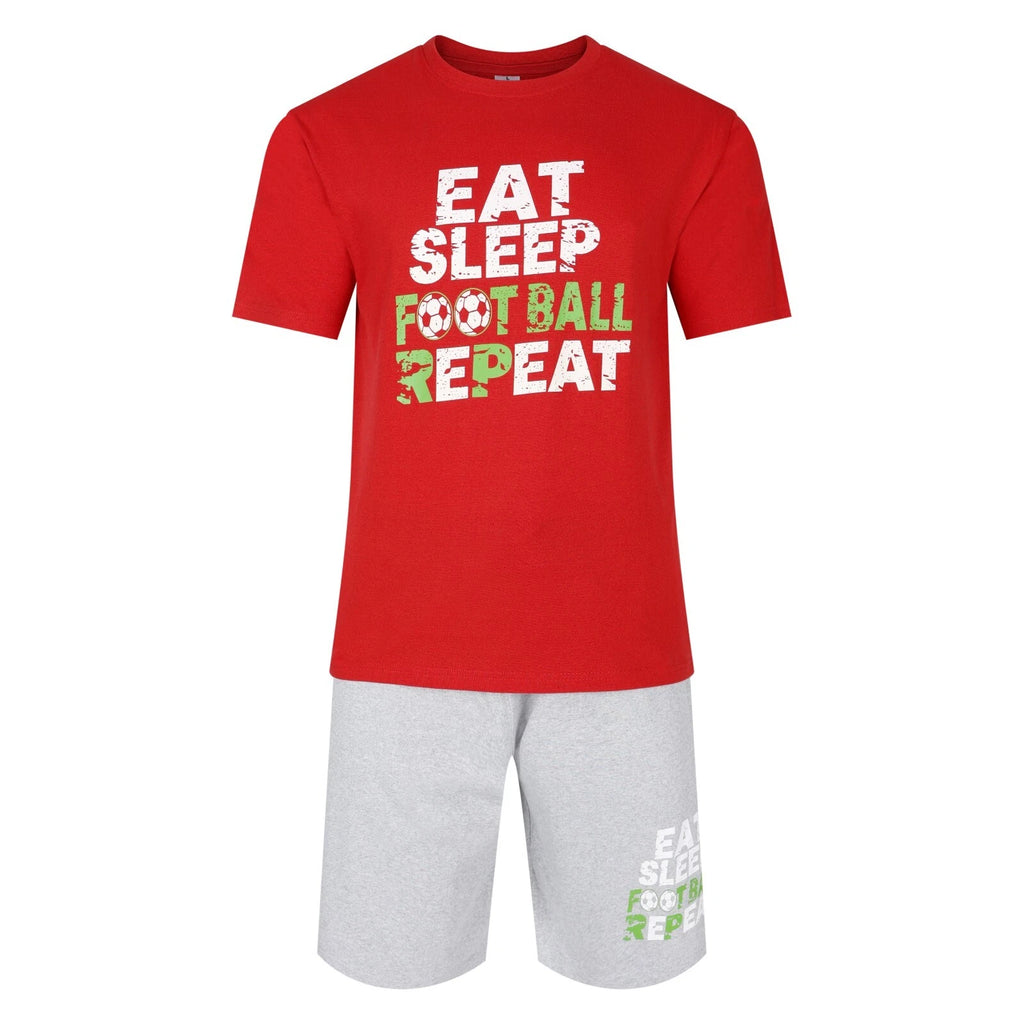Mens Short Pyjamas Football PJ Sets Footy Night Sleep Lounge Wear L XL XXL New