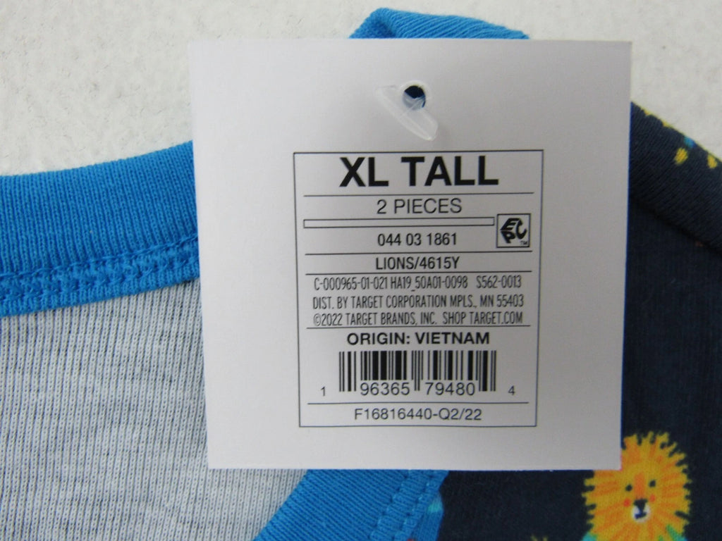 Target Mens Blue 2-Piece Long-Sleeve Lion Pajama Set