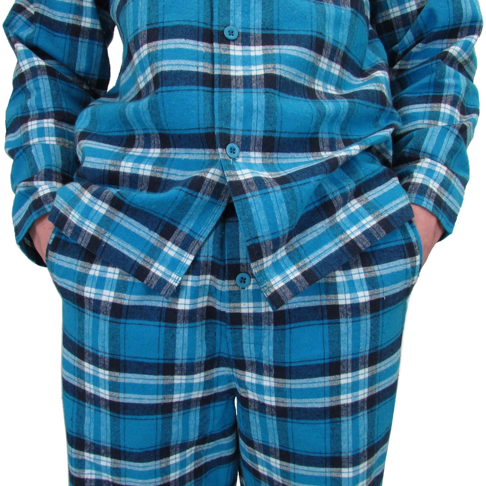 Mens Pyjamas Flannel/Brush Cotton Warm PJ Pyjama Set PJS Sizes S-4XL Nightwear
