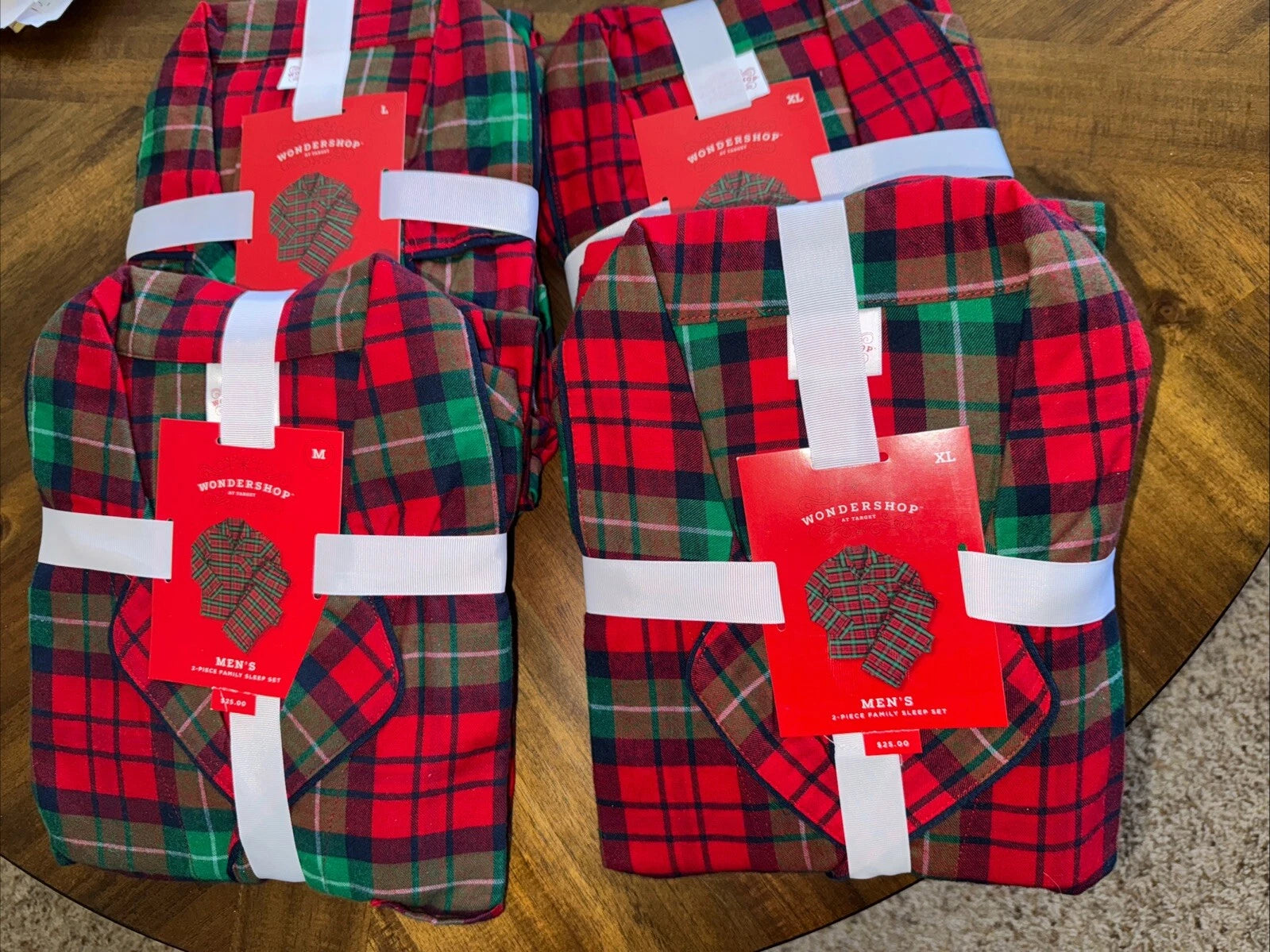 Plaid Flannel Pajama Set - Wondershop Green/Black/Red Tartan Man Sizes  NEW