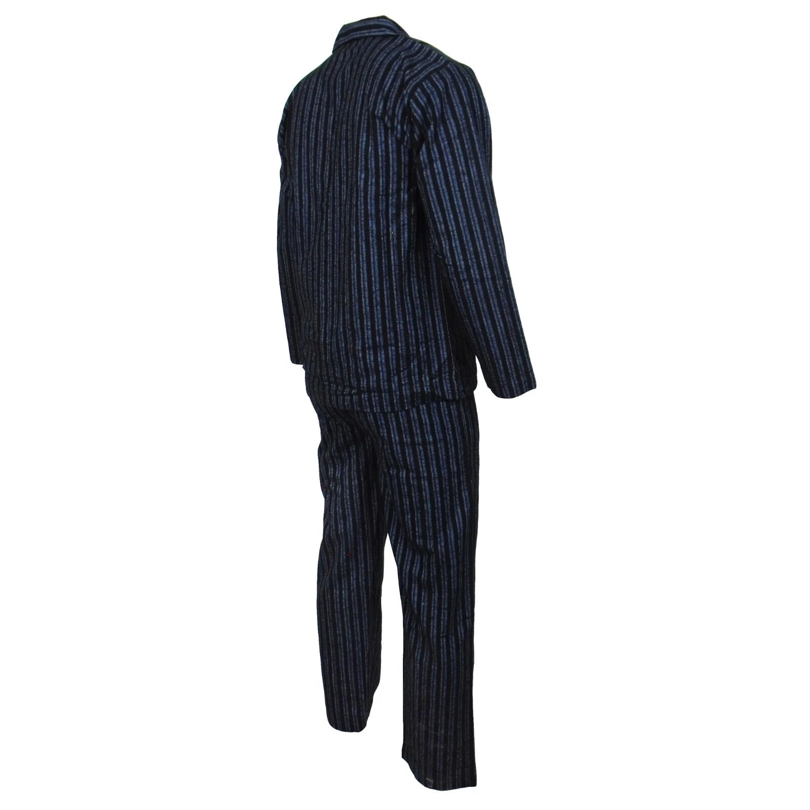 Mens Pyjamas Flannel Brushed Cotton Check Stripe Pyjama Set PJS Sizes S  2XL 3XL