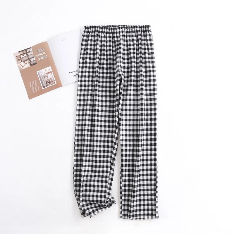 Men's Pajamas Set 100% Cotton Sleepwear Long Sleeve Button Top Pants Nightwear