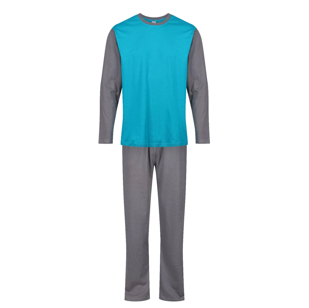 MENS PYJAMAS LONG SLEEVE TOP TROUSERS PJ SET NIGHT LOUNGE WEAR WITH POCKETS BNWT