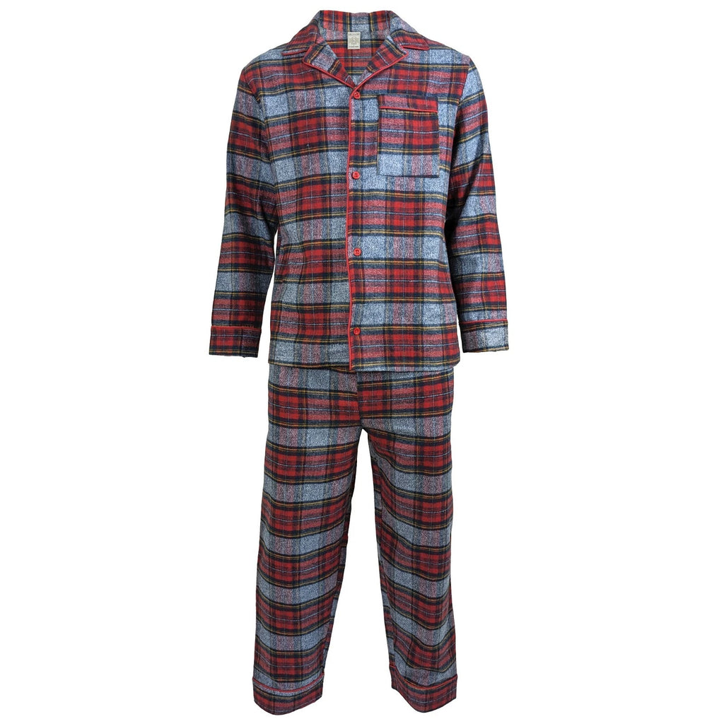 Mens Pyjamas Flannel/Brush Cotton Warm PJ Pyjama Set PJS Sizes S-4XL Nightwear