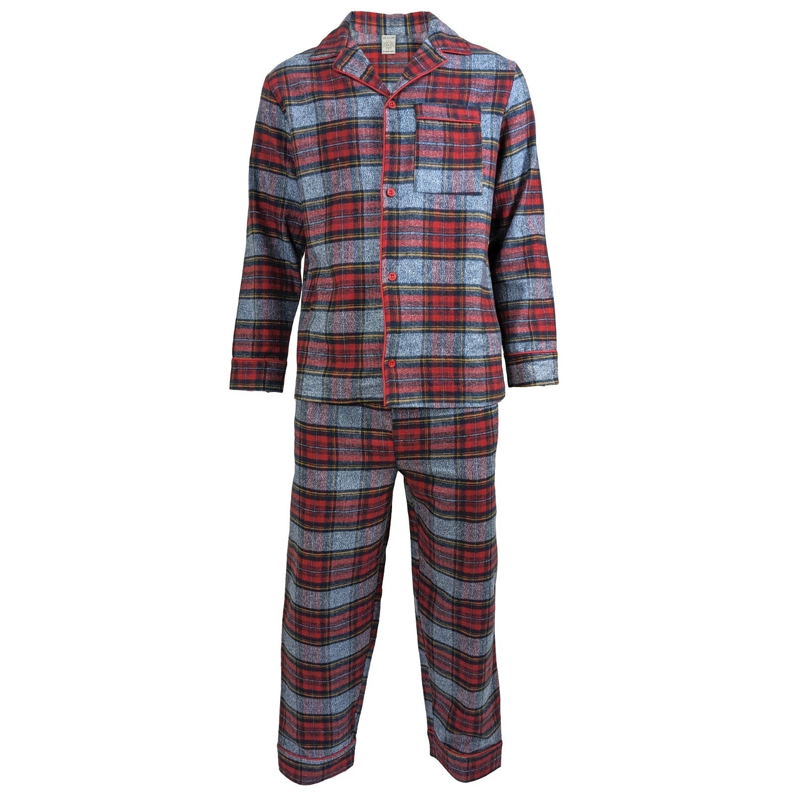 Mens Pyjamas Flannel/Brush Cotton Warm PJ Pyjama Set PJS Sizes S-4XL Nightwear