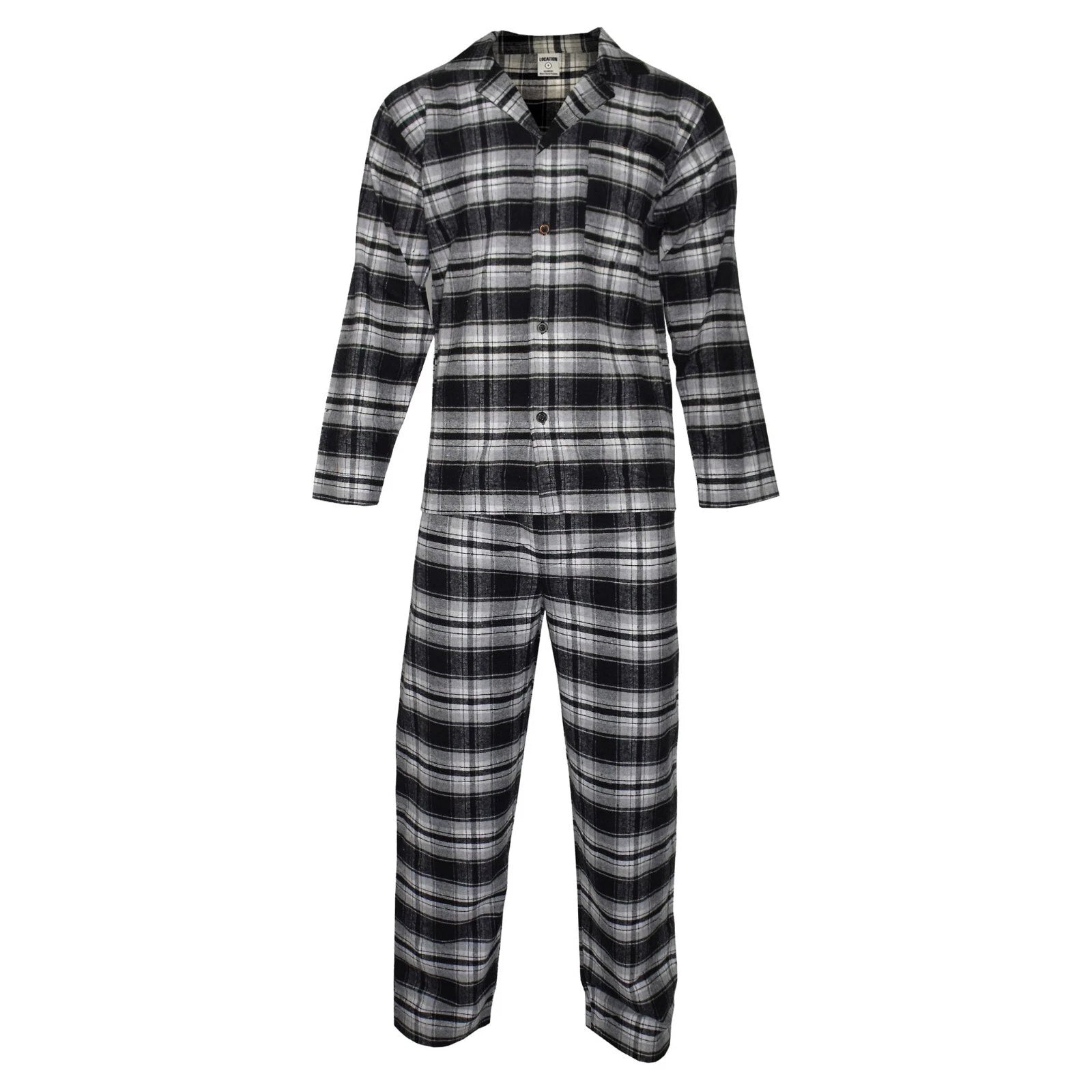 Mens Pyjamas Flannel Brushed Cotton Check Stripe Pyjama Set PJS Sizes S  2XL 3XL