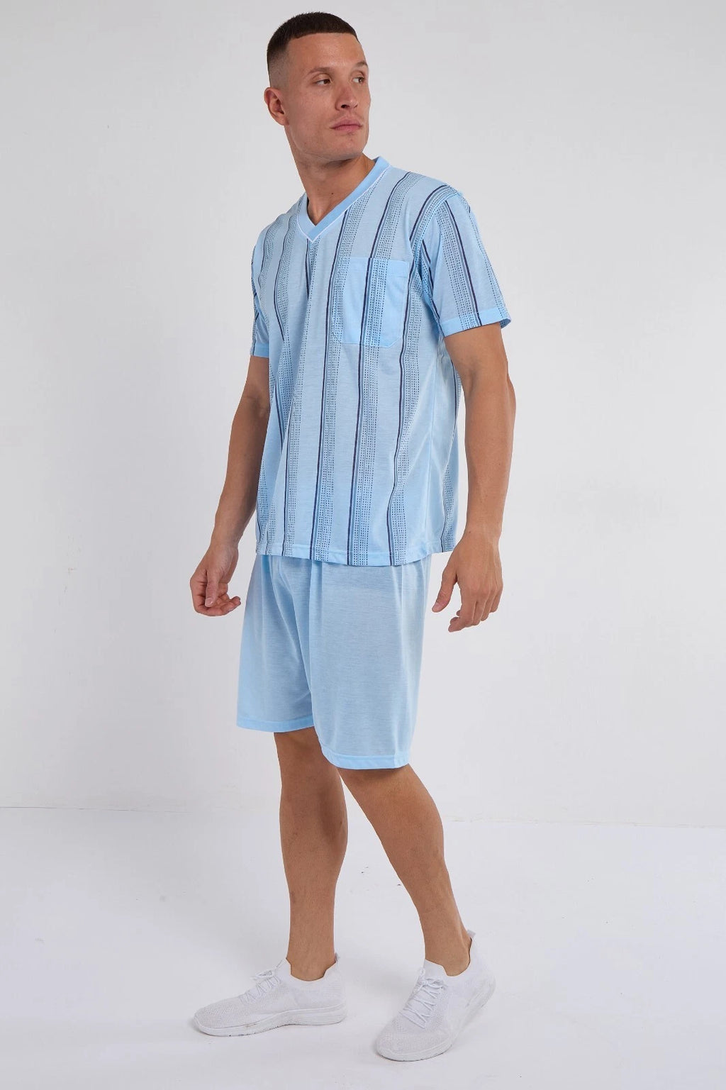 Mens SUMMER Cool Pyjamas Shorts Set Short Sleeve Nightwear Pjs Loungewear Cotton