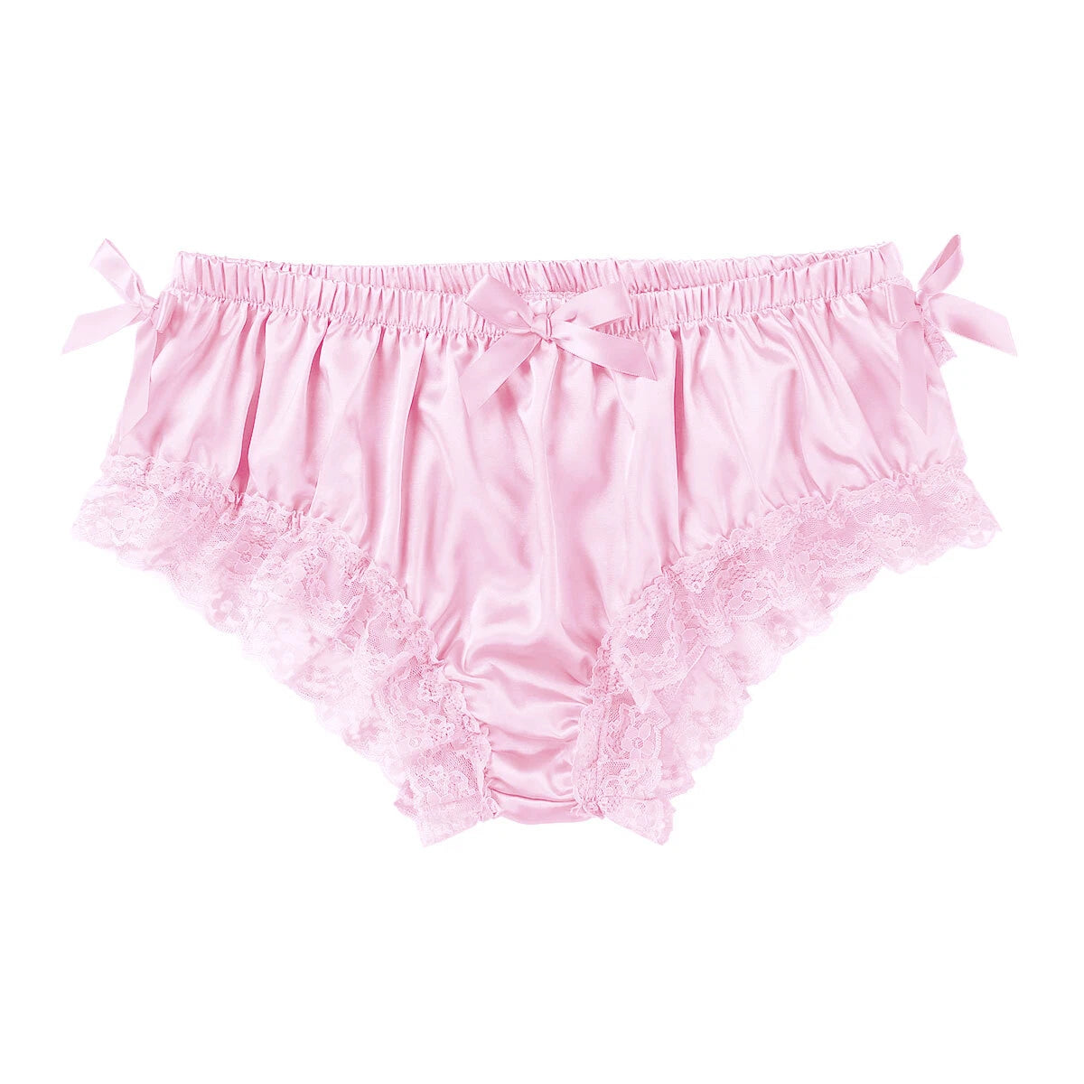 Men Ruffled Lingerie Set Cami Straps Bandeau Bra Thong 2Pcs Crossdresser Pajamas