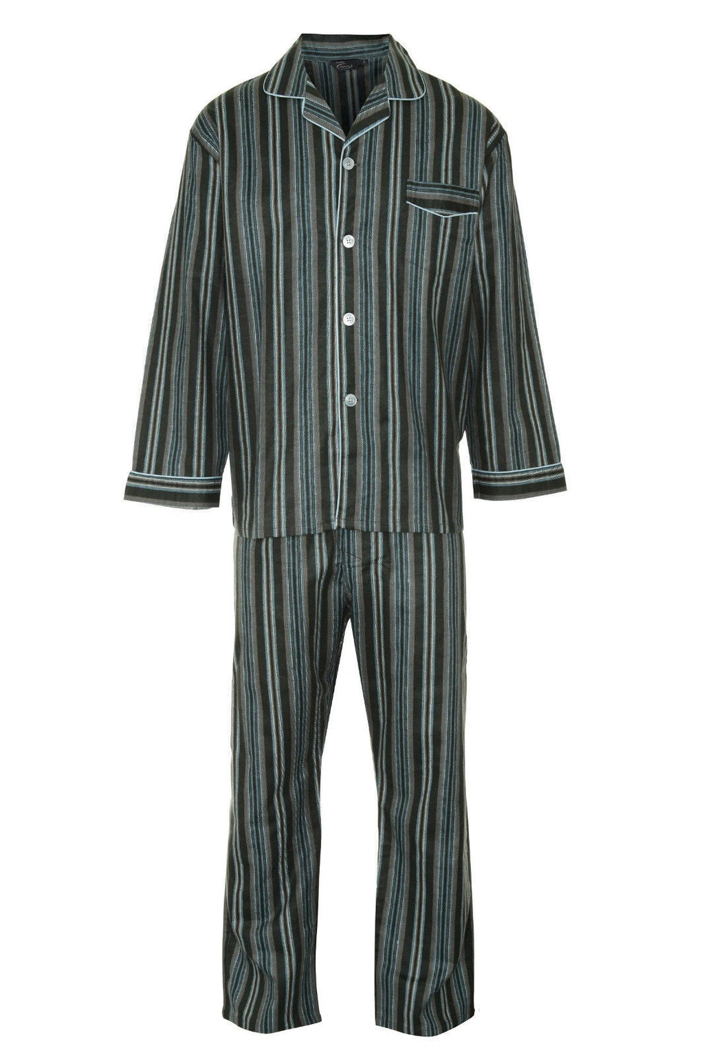 MEN'S WARM TRADITIONAL PYJAMA SET BRUSHED 100% COTTON PJ'S SIZES VARIOUS PATTERN