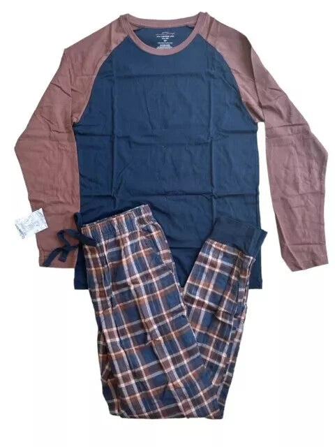 Weatherproof Men’s Cotton Long Sleeve 2 Piece Sleep Set  Pajama Lounge Set | B12
