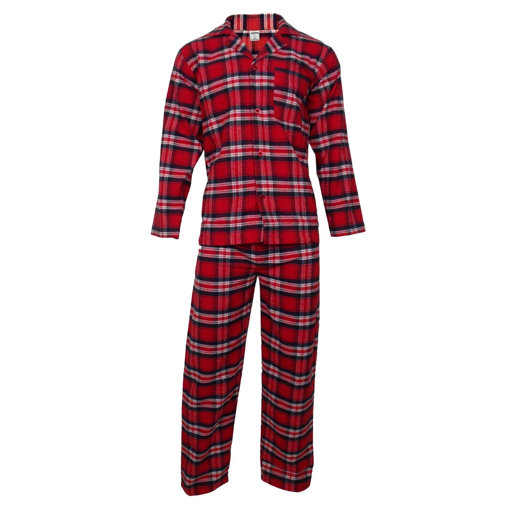 Mens Pyjamas Flannel/Brush Cotton Warm PJ Pyjama Set PJS Sizes S-4XL Nightwear