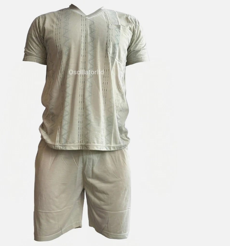 SUMMER Mens Pyjamas Shorts Set Nightwear Pjs Short Sleeve Loungewear Cotton Cool