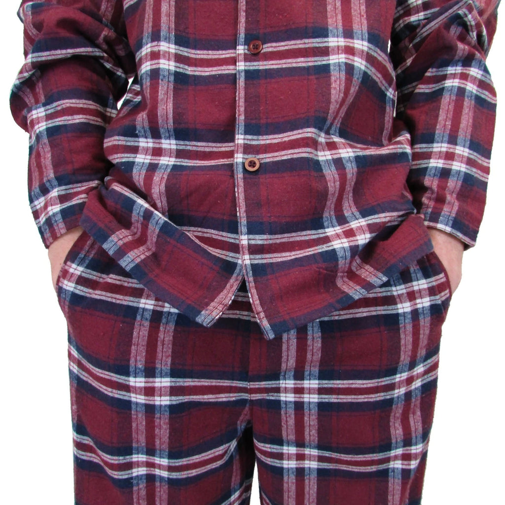 Mens Pyjamas Flannel/Brush Cotton Warm PJ Pyjama Set PJS Sizes S-4XL Nightwear