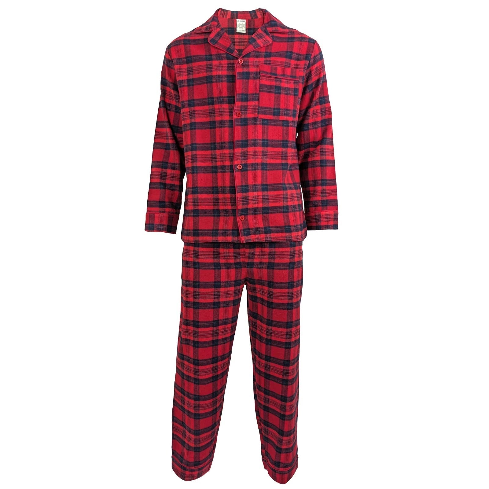 Mens Pyjamas Flannel/Brush Cotton Warm PJ Pyjama Set PJS Sizes S-4XL Nightwear