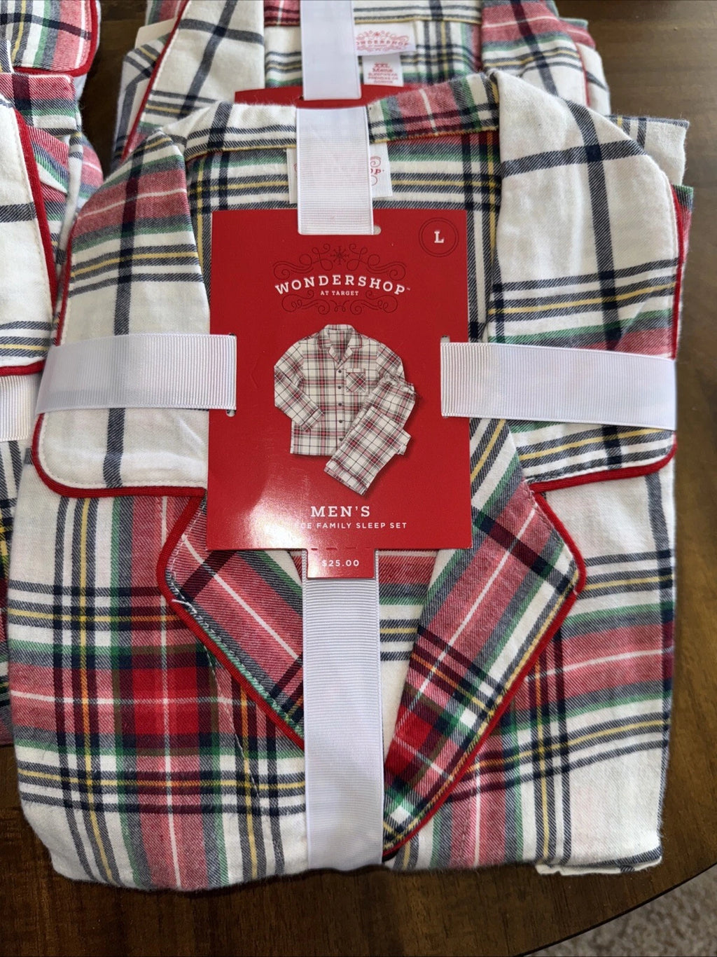 Wondershop Target Men's 2-Piece Flannel Pajama Set White Tartan Plaid  Man Sizes