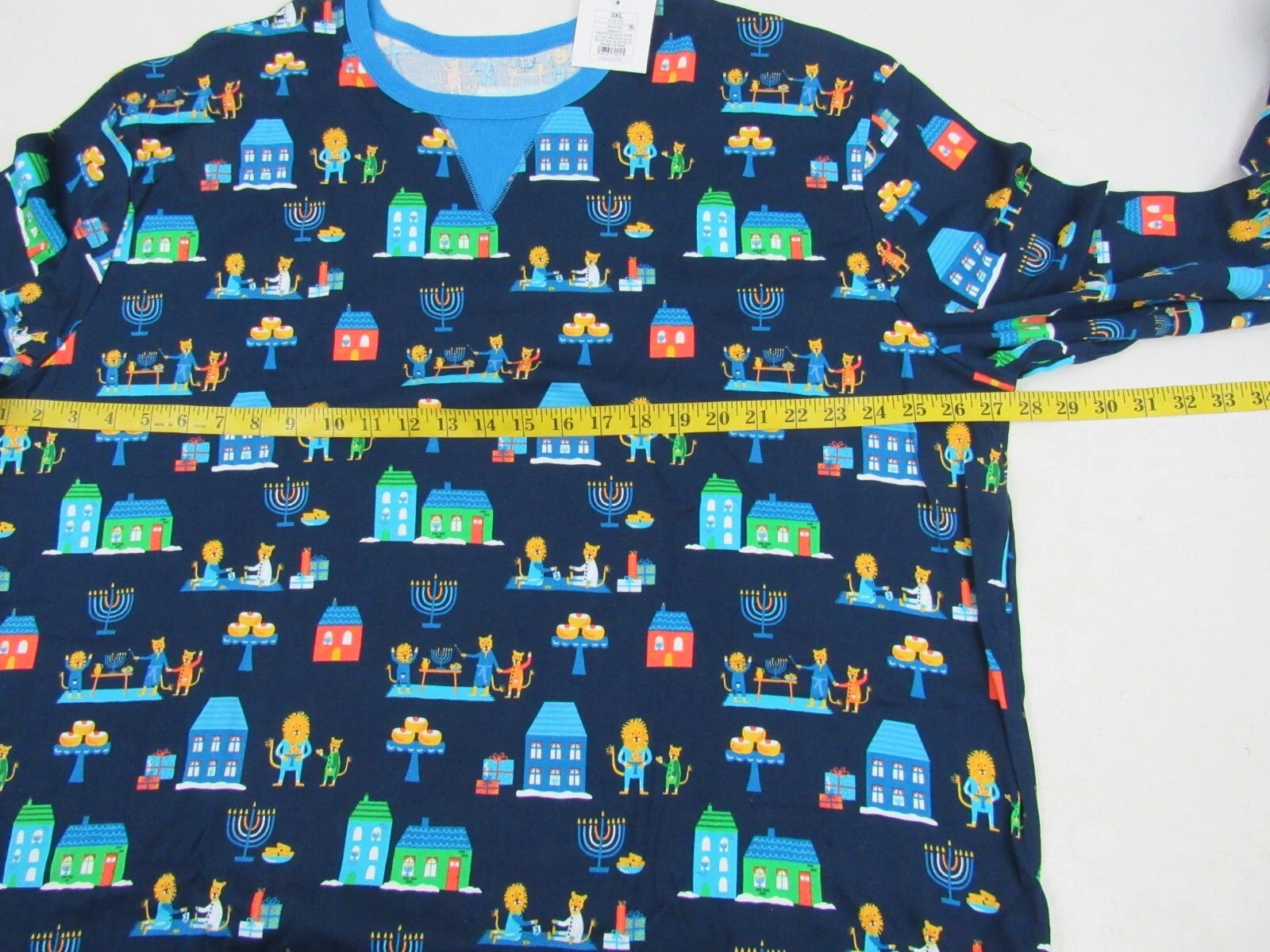 Target Mens Blue 2-Piece Long-Sleeve Lion Pajama Set