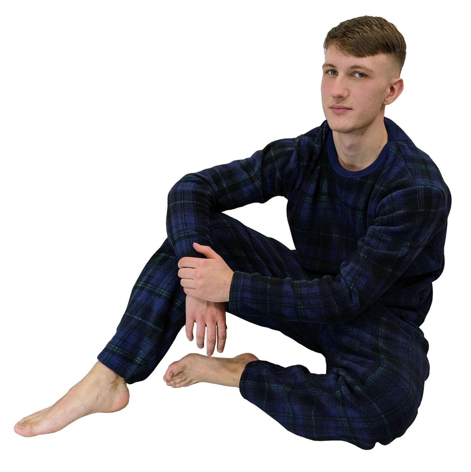 Men's Pyjama Set Fairisle Comfort Fleece Design PJS Soft Warm 2 PC S-4XL L/S PJ
